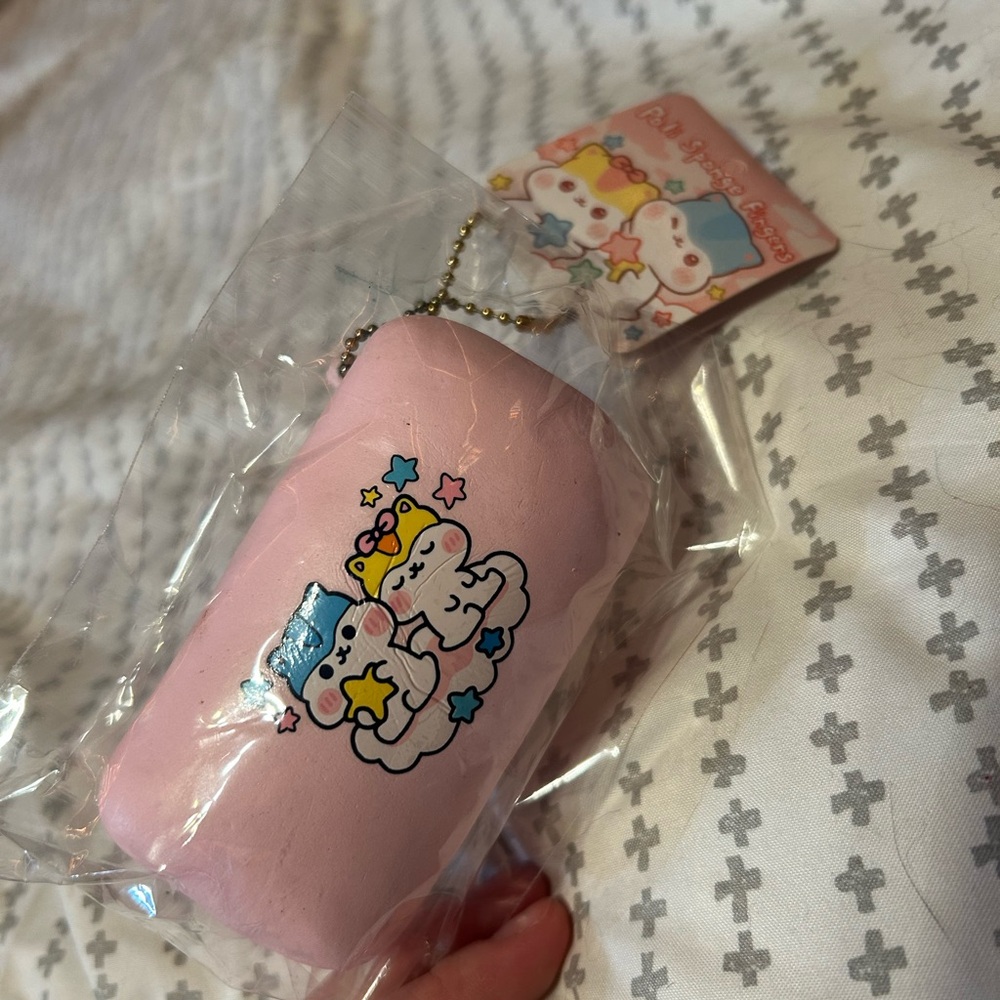 Cute Pink Poli Hansters Cloud Keychain Squishy